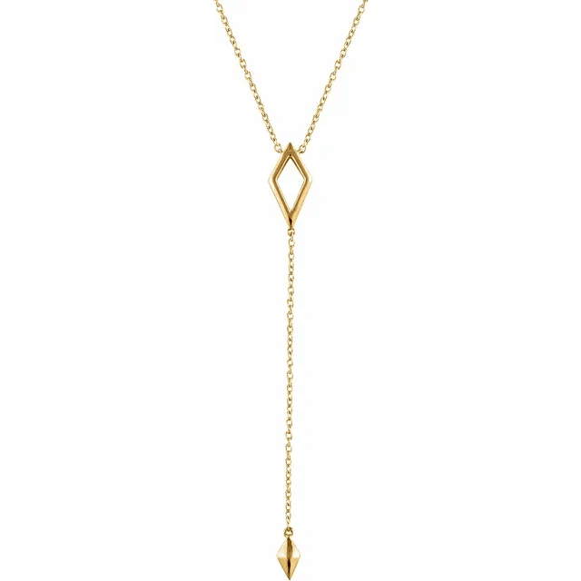 14K Yellow Geometric Y 16-18" Necklace