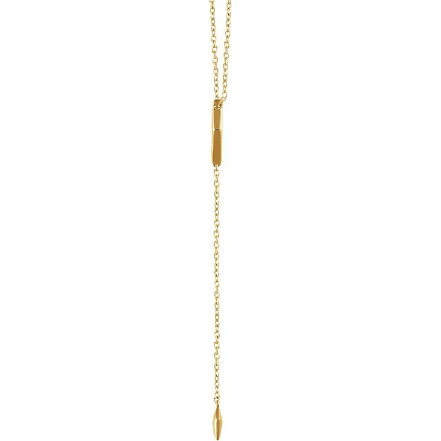 14K Yellow Geometric Y 16-18" Necklace