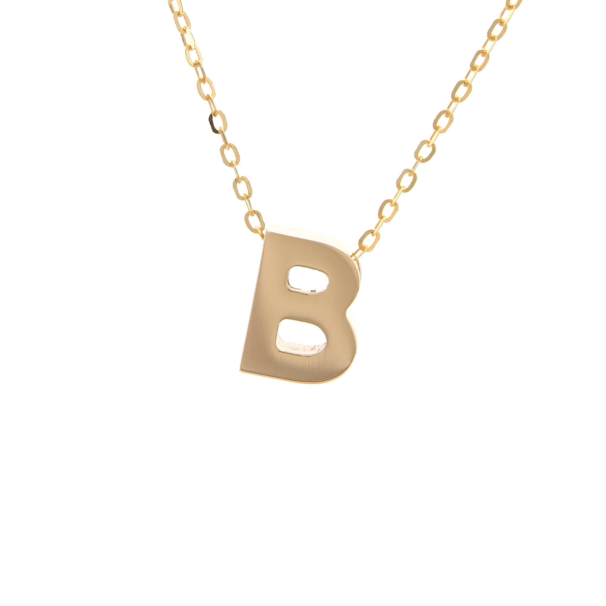 14 YG INICIAL B WITH CHAIN