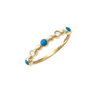 Yellow Gold Round Bezel Turquoise Ring (Turquoise/Diamond Ring (Yg))