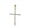 Yellow Gold Cross Single Micro Pave Diamond Pendant (Diamond Cross Pendant (14kyg))