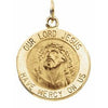 14K Yellow 12 mm Round Our Lord Jesus Medal