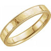 14K Yellow 4 mm Flat Band with Hammer Finish & Milgrain Size 10