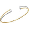 14K Yellow & White Twisted Rope Cuff Bracelet