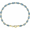 14K Yellow Sky Blue Topaz 7.25" Bracelet