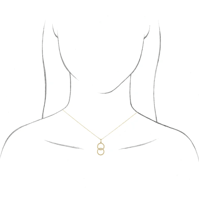 14K Yellow Interlocking Circle 16-18" Necklace