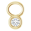 14K Yellow 1/10 CT Diamond Bezel Set Hoop Charm