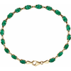 14K Yellow Lab-Grown Emerald 7.25" Bracelet