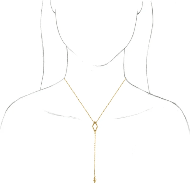 14K Yellow Geometric Y 16-18" Necklace