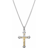 Sterling Silver & 14K Yellow 36.2x23.3 mm Crucifix 24" Necklace